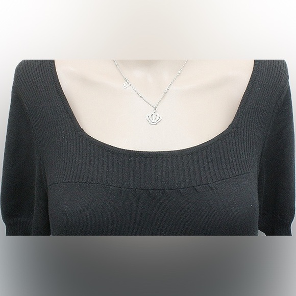 Christian Dior Vintage Crown Pendant Necklace Crystal Embellished Metal - Picture 14 of 14